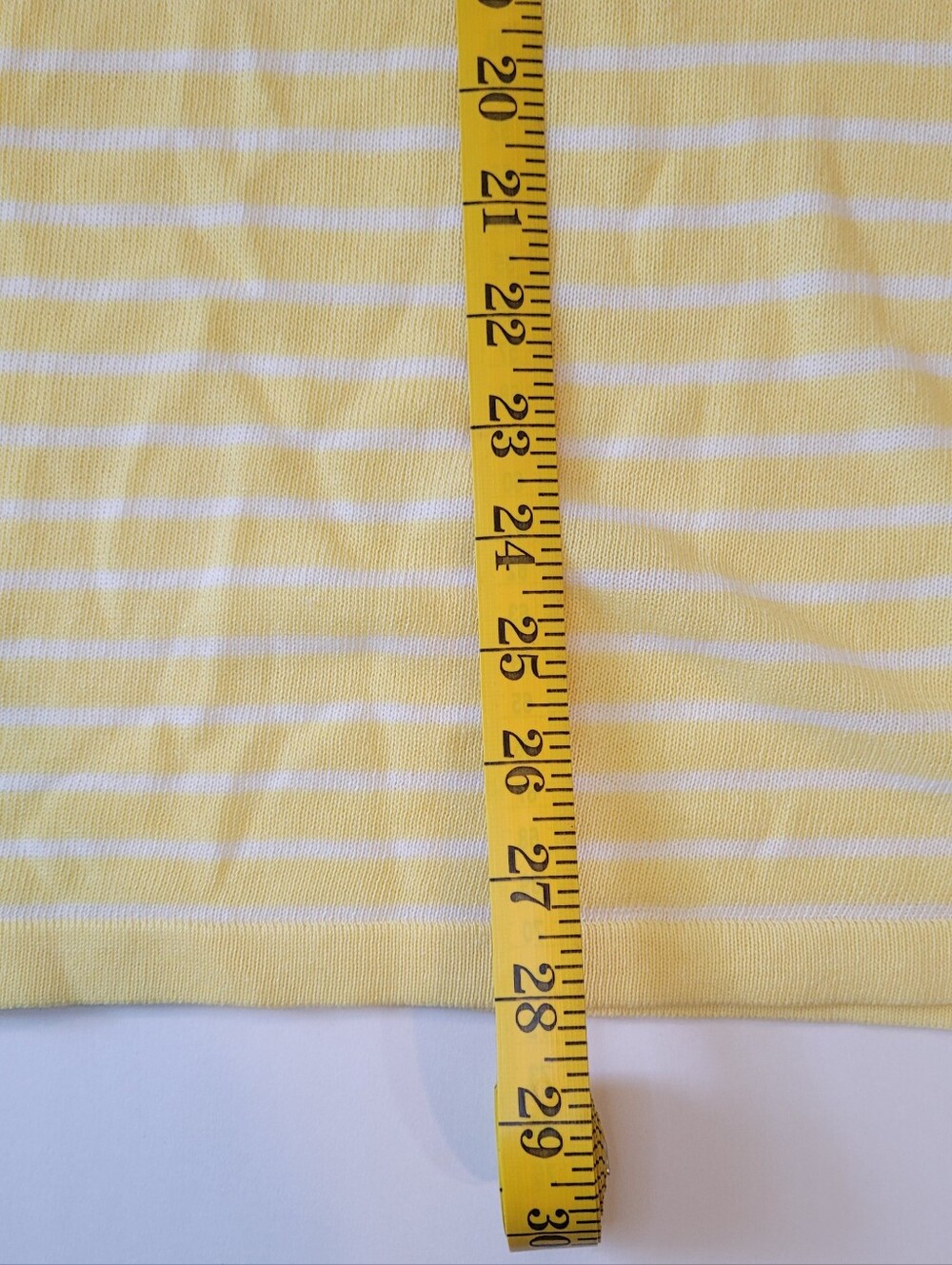 Zara Yellow White Striped Linen Blend Knit Scoop Neck Tee L - Picture 12 of 13